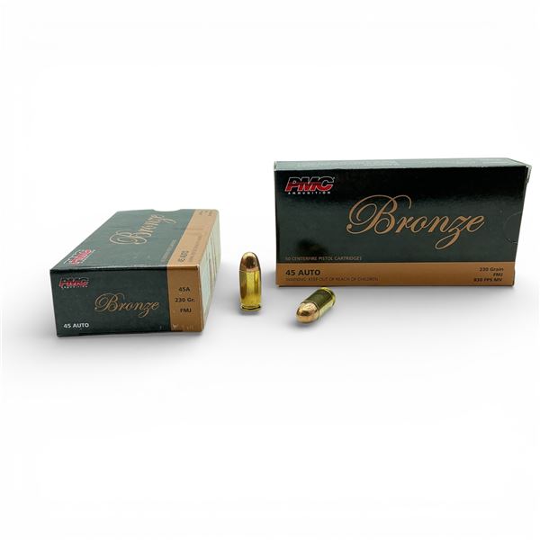 PMC Bronze 45 Auto, 230 Grain FMJ Ammunition, 100 Rounds