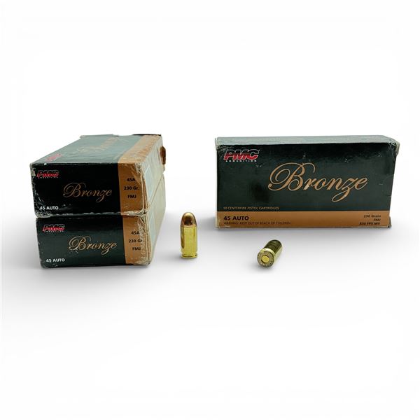 PMC Bronze 45 Auto, 230 Grain FMJ Ammunition, 150 Rounds