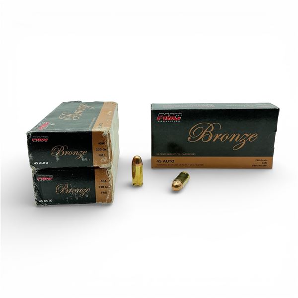 PMC Bronze 45 Auto, 230 Grain FMJ Ammunition, 150 Rounds