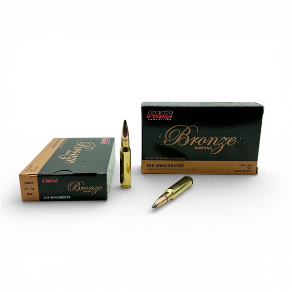 PMC Bronze 308 Win, 150 Grain PSP Ammunition, 40 Rounds