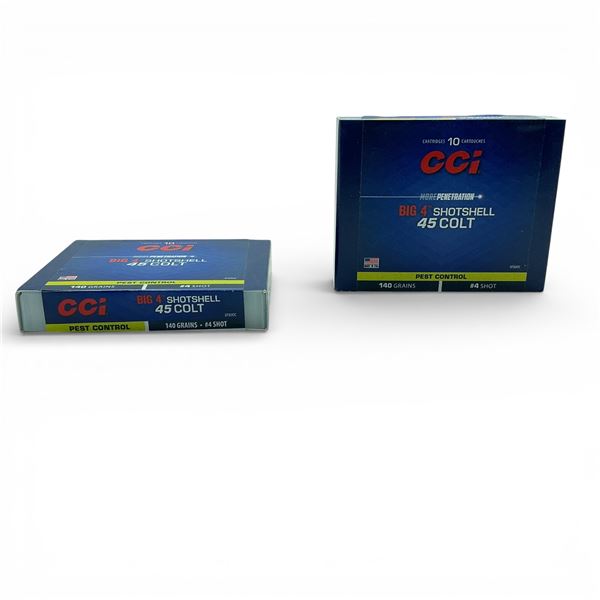 CCI Pest Control Big 4 Shotshell 45 Colt, 140 Grain, #4 Shot Ammunition, 20 Rounds