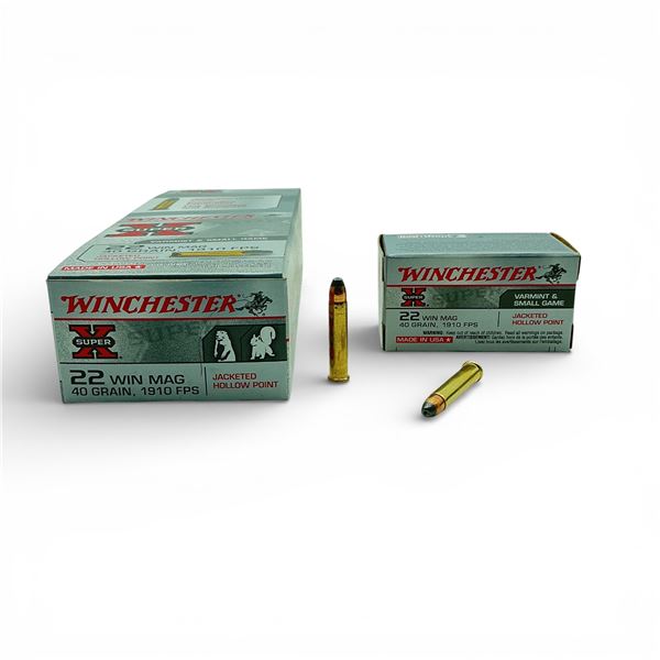 Winchester Super X Varmint & Small Game .22 Win Mag, 40 Grain JHP Ammunition, 250 Rounds