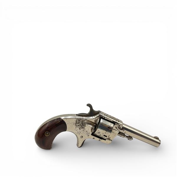 Hopkins & Allen SA Blue Jacket No2 Revolver .22 Short 2.5" Barrel Nickel Wood Grip, Prohibited