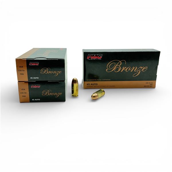 PMC Bronze 45 Auto, 230 Grain FMJ Ammunition, 150 Rounds