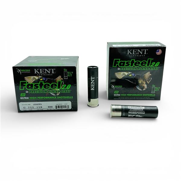 Kent Fasteel 2.0 12 Ga, 3-1/2", 1-3/8 oz, BBB Shot Ammunition, 50 Rounds
