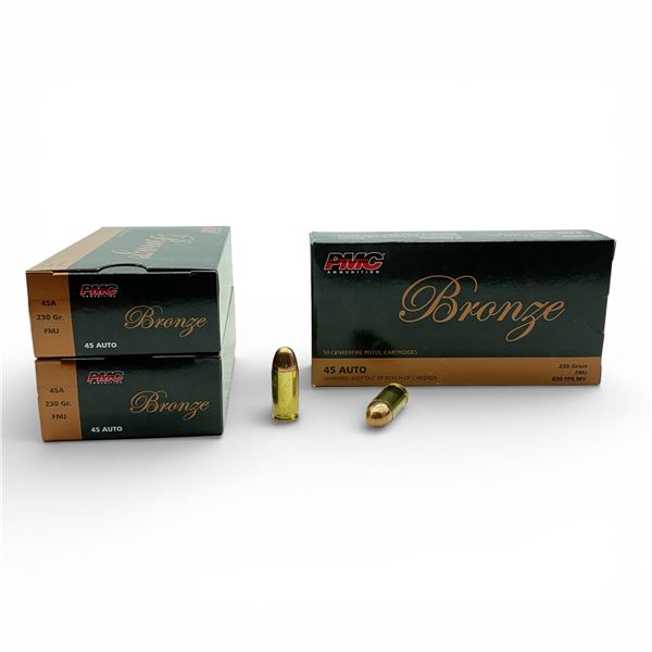 PMC Bronze 45 Auto, 230 Grain FMJ Ammunition, 150 Rounds