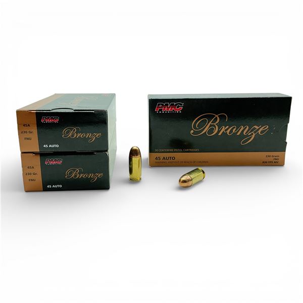 PMC Bronze 45 Auto, 230 Grain FMJ Ammunition, 150 Rounds
