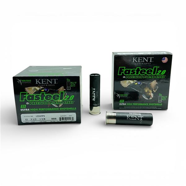 Kent Fasteel 2.0 12 Ga, 3-1/2", 1-3/8 oz, BBB Shot Ammunition, 50 Rounds