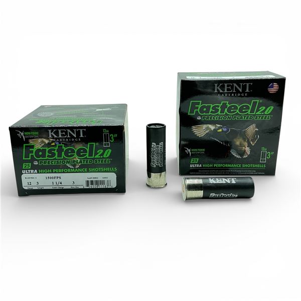 Kent Fasteel 2.0 12 Ga, 3", 1-1/4 oz, #3 Shot Ammunition, 50 Rounds