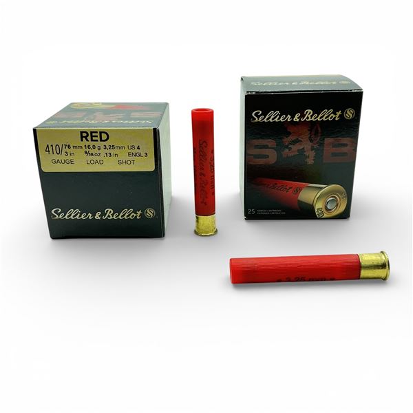 Sellier & Bellot Red 410 Ga, 3", 9/16 oz, #4 Shot Ammunition, 50 Rounds