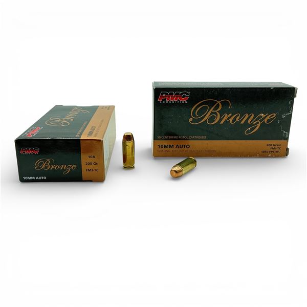PMC Bronze 10mm Auto, 200 Grain FMJ-TC Ammunition, 100 Rounds