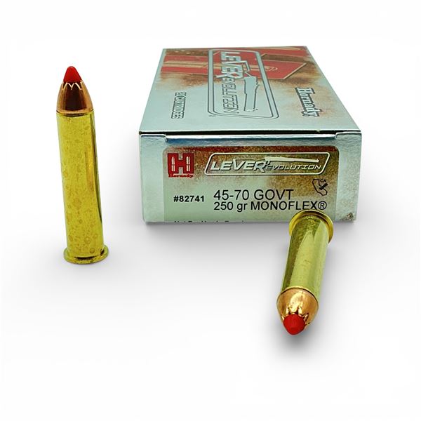 Hornady LeveRevolution 45-70 GOVT., 250 Grain Monoflex Ammunition, 20 Rounds
