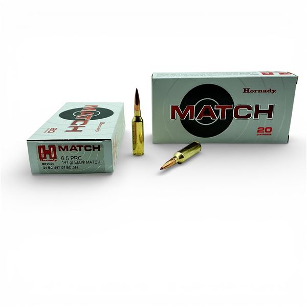 Hornady Match 6.5 PRC, 147 Grain ELD Match Ammunition, 40 Rounds