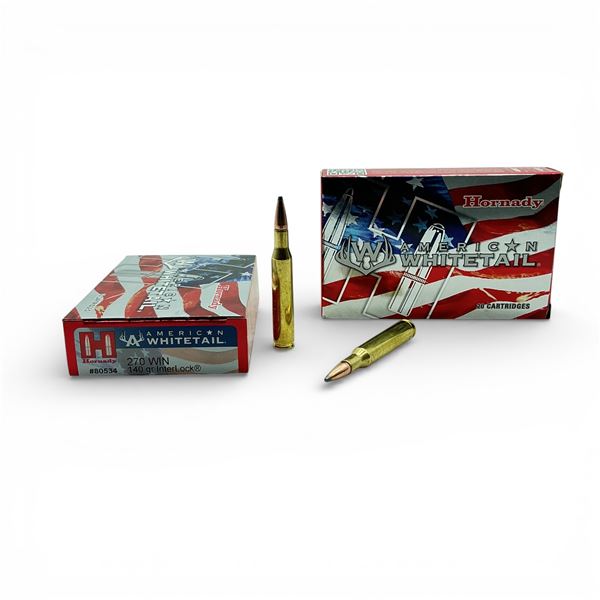 Hornady American Whitetail 270 Win, 140 Grain InterLock Ammunition, 40 Rounds
