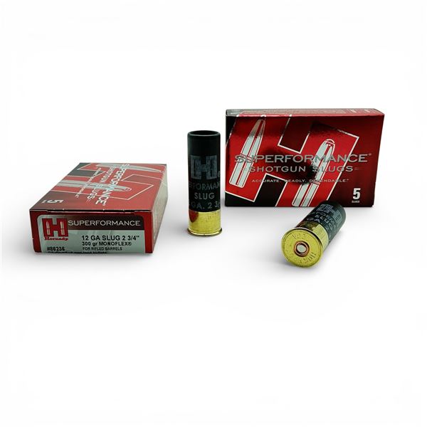 Hornady Superformance 12 Ga Slug, 2-3/4", 300 Grain MonoFlex Ammunition for Rifled Barrels, 10 Round