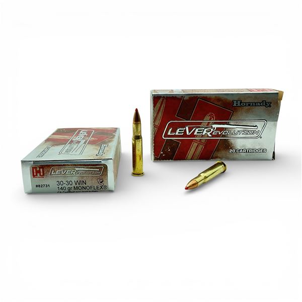 Hornady LeveRevolution 30-30 Win, 140 Grain MonoFlex Ammunition, 40 Rounds