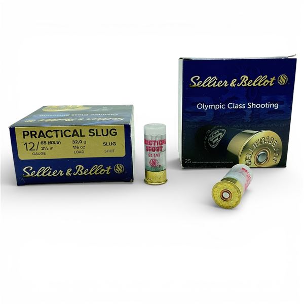 Sellier & Bellot Practical Slug 12 Ga, 2-1/2", 1-1/8 oz Slug Shot Ammunition, 50 Rounds