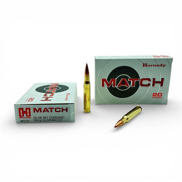 Hornady Match 30-06 M1 Garand, 168 Grain ELD Match Ammunition, 40 Rounds