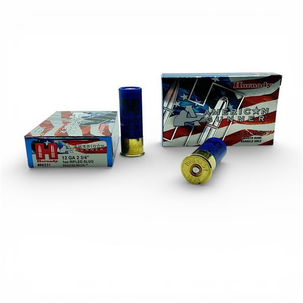 Hornady American Gunner 12 Ga, 2-3/4", 1 oz Rifled Slug Reduced Recoil Ammunition, 10 Rounds