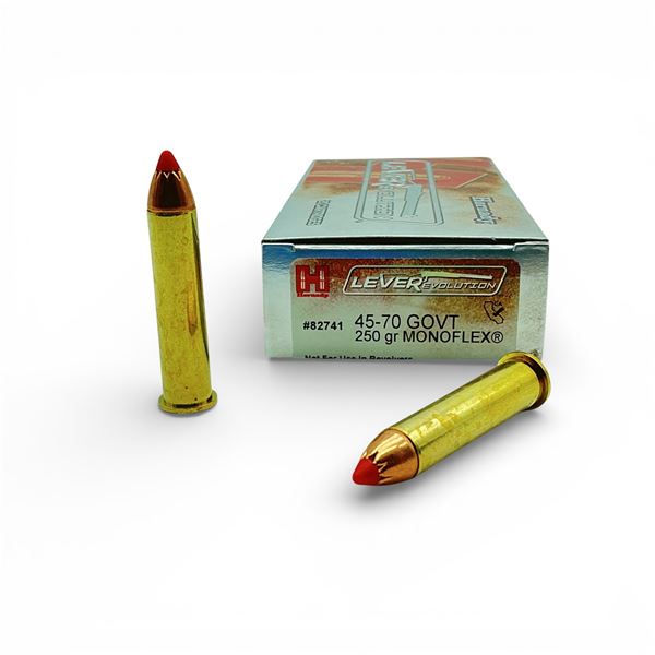 Hornady LeveRevolution 45-70 GOVT., 250 Grain MonoFlex Ammunition, 20 Rounds