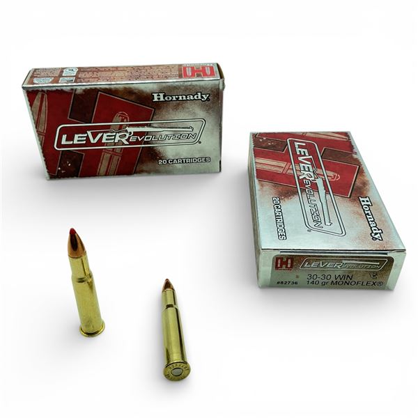 Hornady LeveRevolution 30-30 Win, 140 Grain MonoFlex Ammunition, 40 Rounds