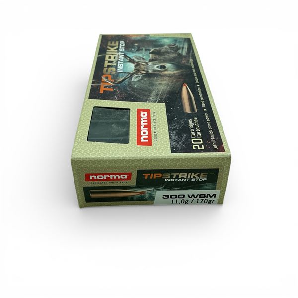 Norma TipStrike Instant Stop 300 WSM, 170 Grain Ammunition, 20 Rounds