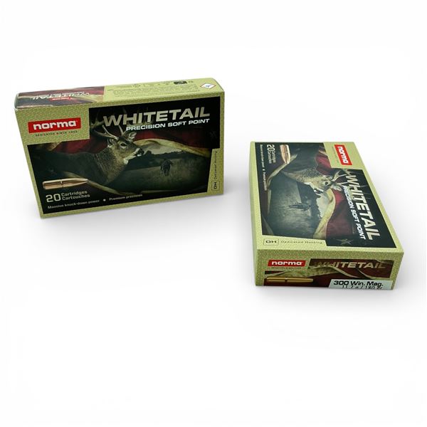 Norma Whitetail 300 Win Mag, 180 Grain Ammunition, 40 Rounds