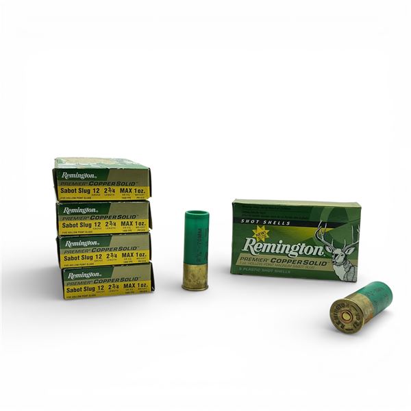 Remington Premier Copper Solid 12 Ga 2 3/4" 1 Oz Sabot Slug Ammunition, 25 Rounds
