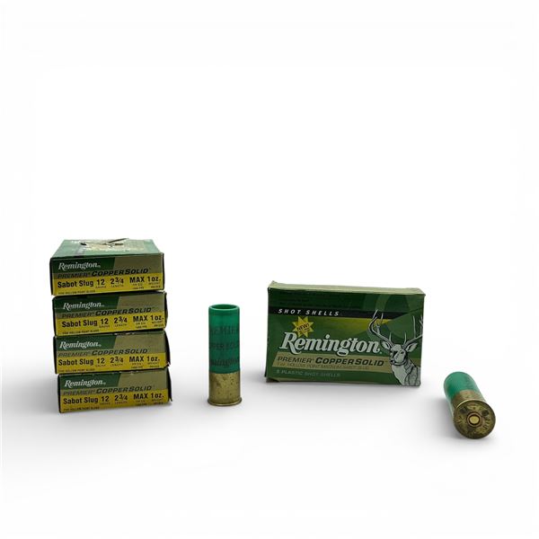 Remington Premier Copper Solid 12 Ga 2 3/4" 1 Oz Sabot Slug Ammunition, 25 Rounds