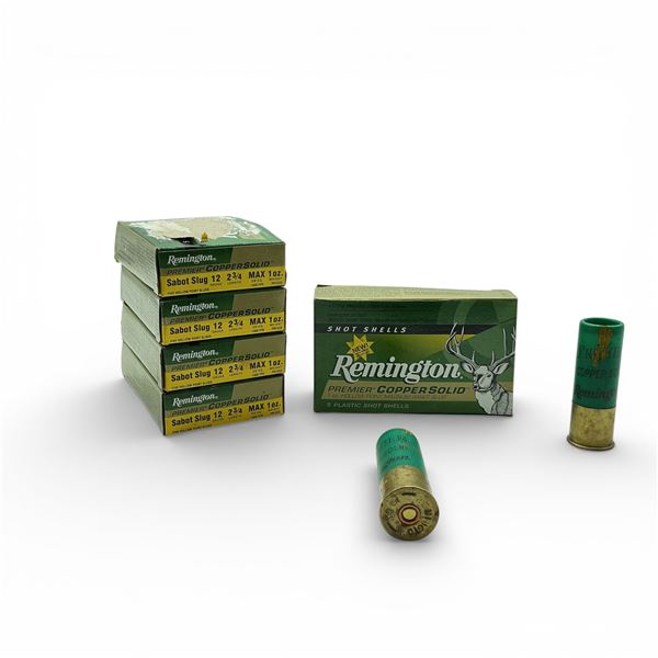 Remington Premier Copper Solid 12 Ga 2 3/4" 1 Oz Sabot Slug Ammunition, 25 Rounds