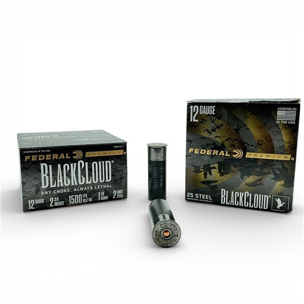 Federal Premium BlackCloud 12 Ga 2 3/4" Steel Shot #2 Ammunition, 50 Rounds