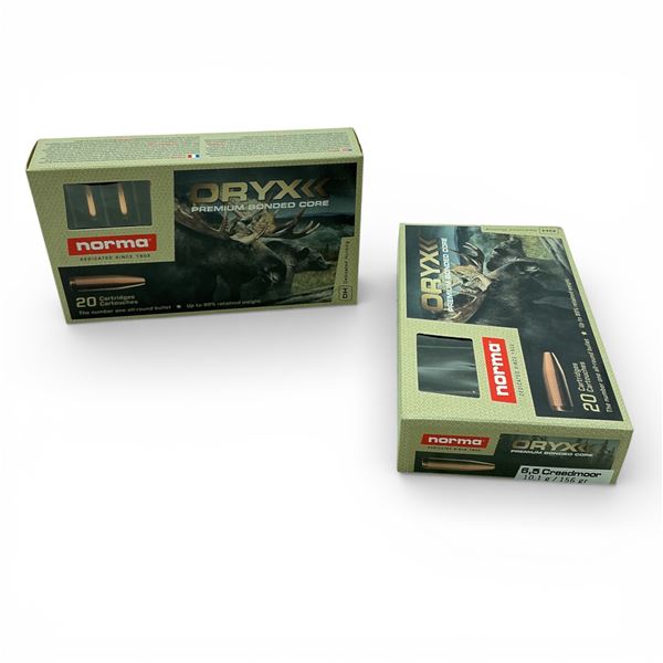 Norma Oryx 6.5 Creedmoor, 156 Grain Ammunition, 40 Rounds