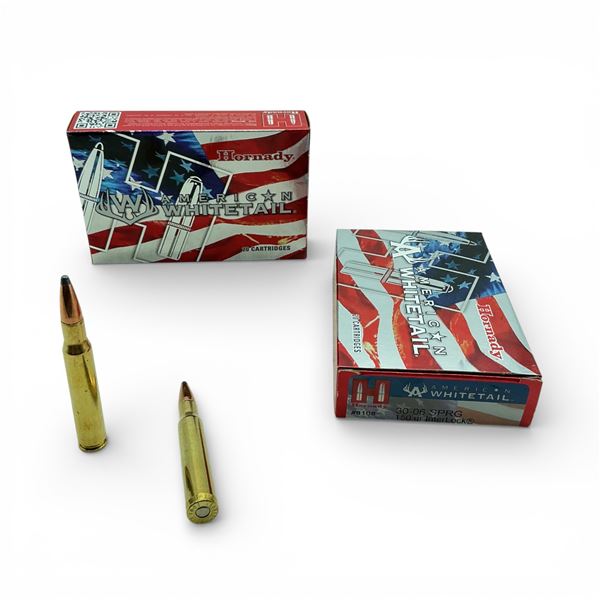 Hornady American Whitetail 30-06 SPRG, 150 Grain InterLock Ammunition, 40 Rounds