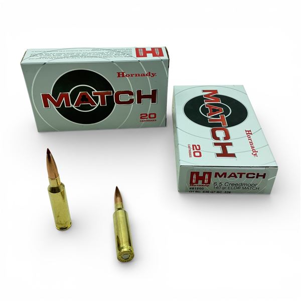 Hornady Match 6.5 Creedmoor, 140 Grain ELD Match Ammunition, 40 Rounds