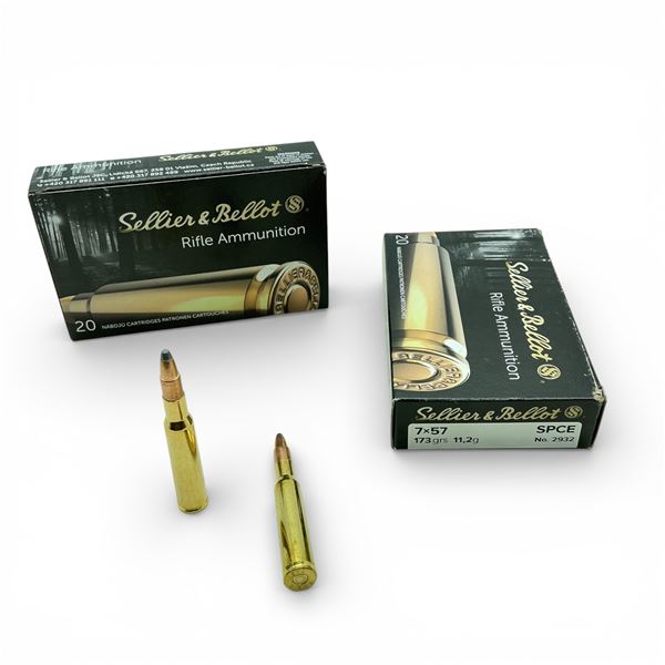 Sellier & Bellot 7x57, 173 Grain SPCE Ammunition, 40 Rounds