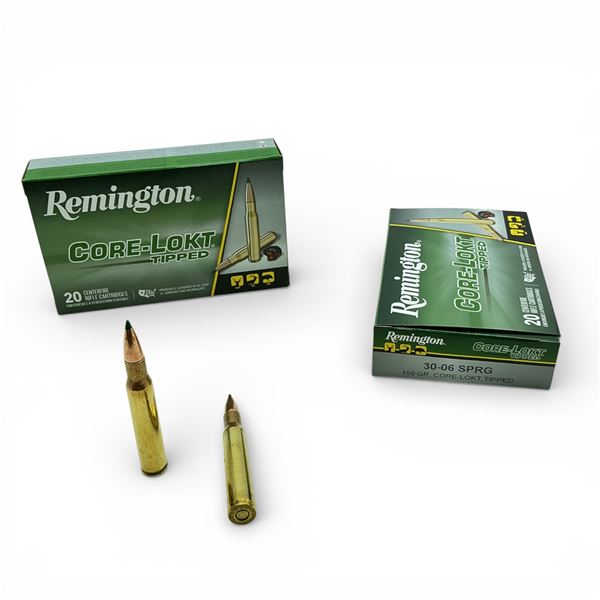 Remington 30-06 SPRG, 150 Grain Core-Lokt Tipped Ammunition, 40 Rounds