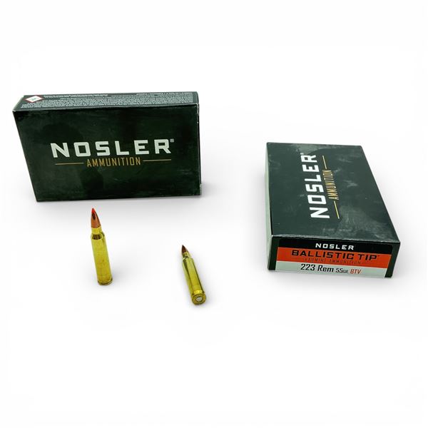 Nosler Ballistic Tip Varmint 223 Rem, 55 Grain BTV Ammunition, 40 Rounds