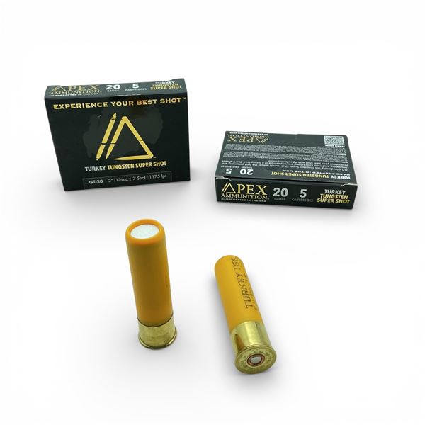Apex Turkey Tungsten Super Shot 20 Ga, 3". 1-5/8 oz, #7 Shot Ammunition, 10 Rounds
