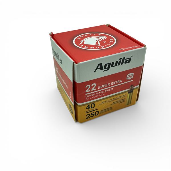 Aguila .22 Super Extra, 40 Grain Copper-Plated Ammunition, 250 Rounds