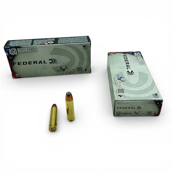 Federal 450 Bushmaster, 300 Grain Non-Typical Whitetail Hollow Point Ammunition, 40 Rounds