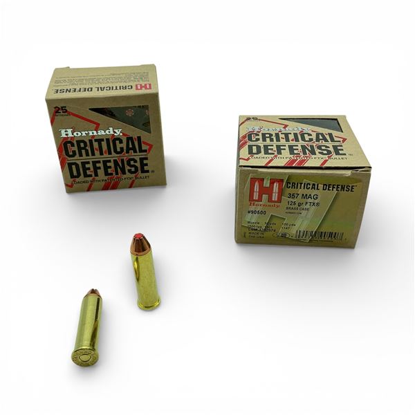 Hornady Critical Defense .357 Mag, 125 Grain FTX Ammunition, 50 Rounds