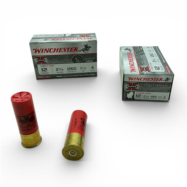 Winchester Super X Turkey Load 12 Ga, 2-3/4", 1-1/2 oz, #4 Shot Ammunition, 20 Rounds