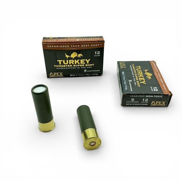 Apex Tungsten Super Shot 12 Ga, 3", 2-1/4 oz, #7 Shot Lead Free Non-Toxic Ammunition, 10 Rounds