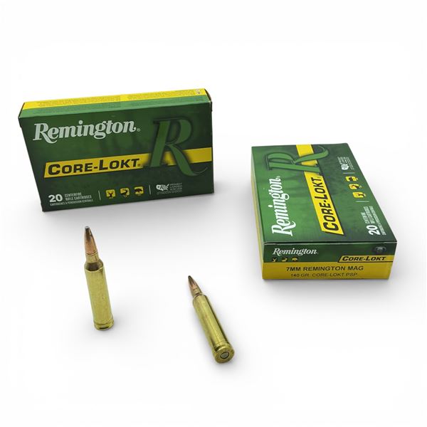 Remington 7mm Rem Mag, 140 Grain Core-Lokt PSP Ammunition, 40 Rounds