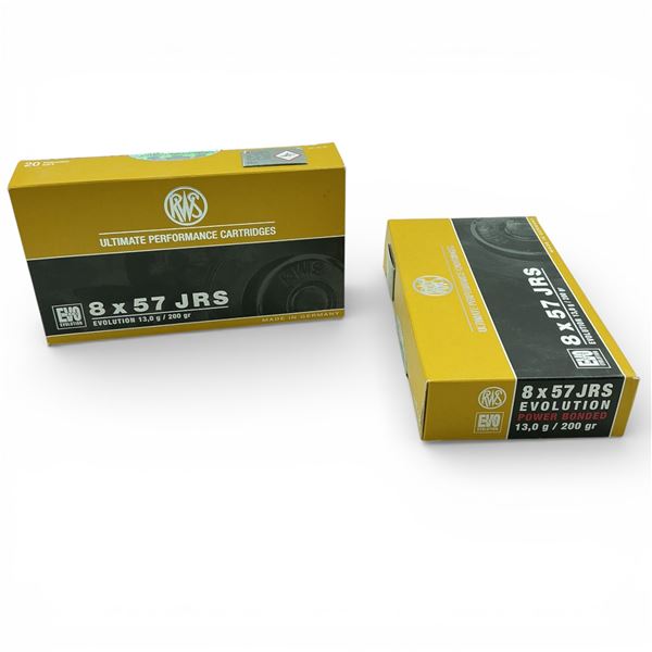 RWS 8x57 JRS, 200 Grain Evolution Power Bonded Ammunition, 40 Rounds