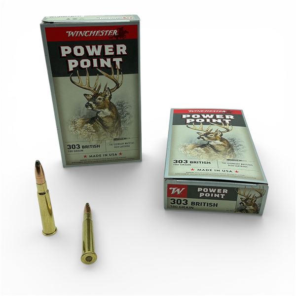 Winchester Power Point 303 British, 180 Grain Ammunition, 40 Rounds