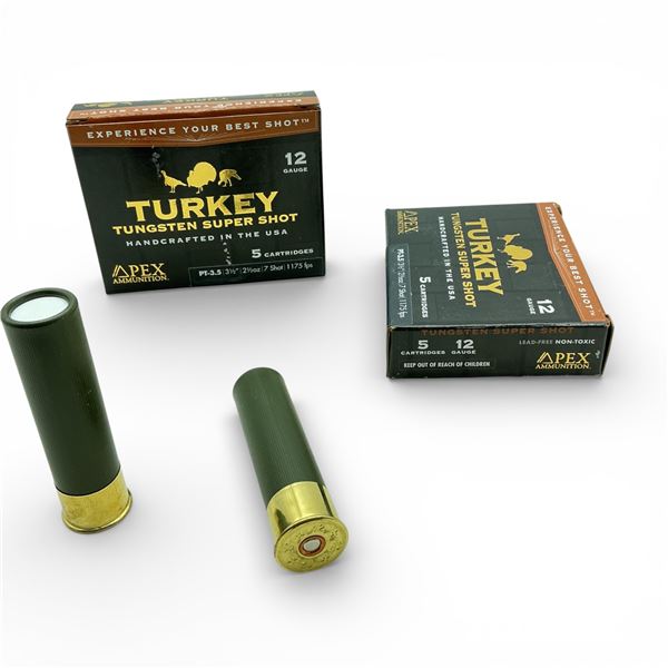 Apex Turkey Tungsten Super Shot 12 Ga, 3-1/2", 2-1/2 oz, #7 Lead Free Non-Toxic Ammunition, 10 Round