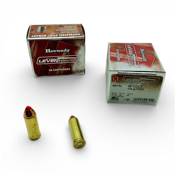 Hornady LeveRevolution 45 Colt, 225 Grain FTX Ammunition, 40 Rounds