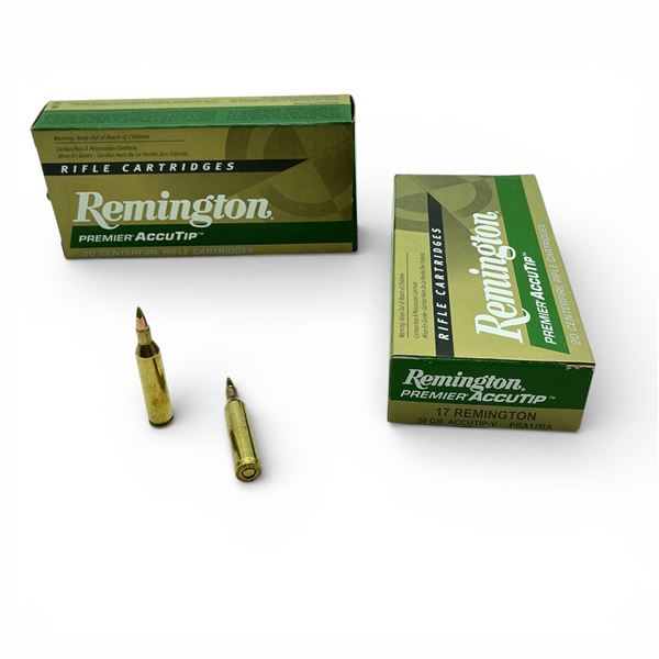 Remington Premier AccuTip 17 Remington, 20 Grain AccuTip-V Ammunition 40 Rounds