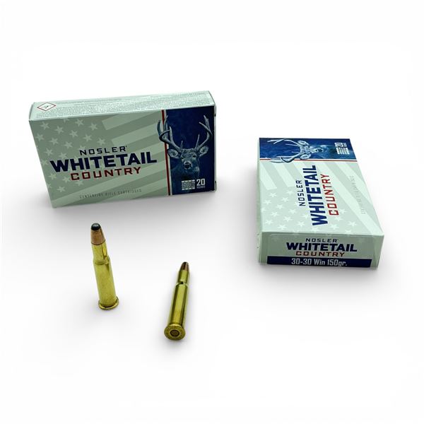 Nosler Whitetail Country 30-30 Win, 150 Grain Ammunition, 40 Rounds
